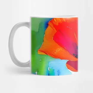 Colorful Digital Watercolor of Red Poppies (MD23Mrl011) Mug